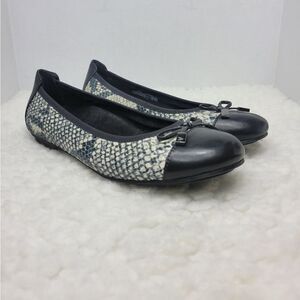 Vionic Minna Women's Size 7.5 Ballet Flat Black Snake  Shoes